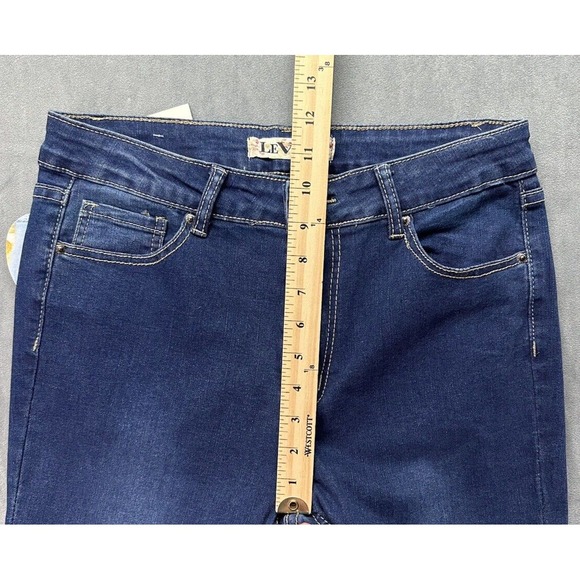 LEV Jeans Casual Boot Cut Flare Mid Rise Dark Wash Blue Juniors 11 29 x 31 NEW - Picture 10 of 12